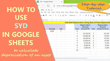 Google Sheets SYD Function | Calculate Depreciation | Sum of Years Digits or SYD Method