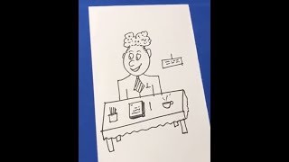 HOW TO DRAW A CARTOON/ MAN IN OFFICE
