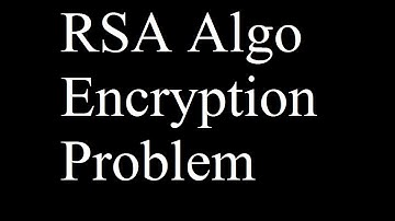 RSA Algo problem solution from William Stallings