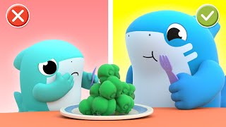 VEGETABLES SONG! Yes, yes, eat your veggies, BABY SHARK! - Healthy Habits  - Songs for Kids