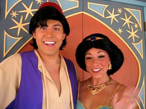 Aladdin and Jasmine say hi to Jane