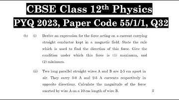 Class 12th Physics | Answer Key 2023 | CBSE Board | PYQ 2023 | Paper Code 55-1-1 | Set 1 | Q32