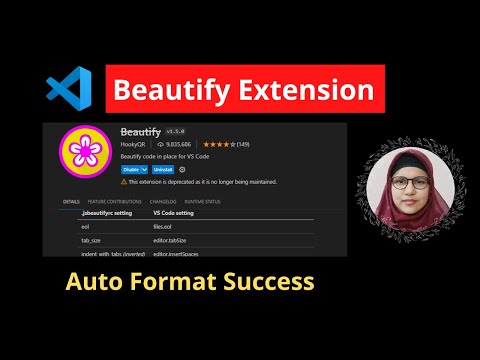 Auto Code Format Beautify Extension In Vs Code Editor | HTML, CSS, JS Code  Format Bangla Tutorial