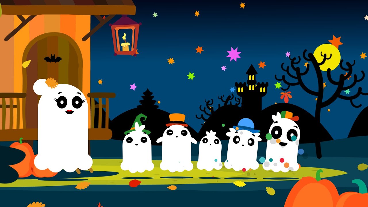 Five Little Ghosts Song | Halloween Song for Kids | Nursery Rhymes by ...