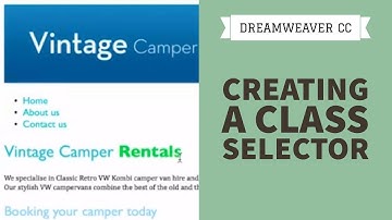Creating a class selector in Dreamweaver CC [21/34]