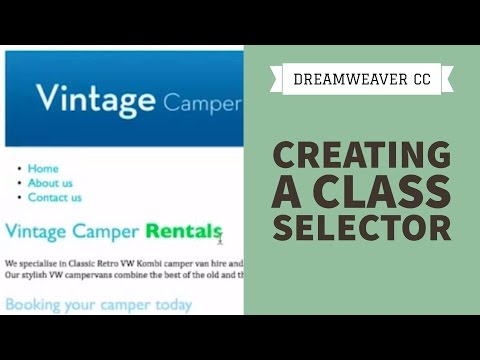 Creating a class selector in Dreamweaver CC [21/34]