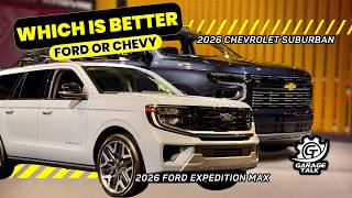 Big Family SUVs // Comparing the 2026 Chevy Suburban to the 2026 Ford Expedition Max