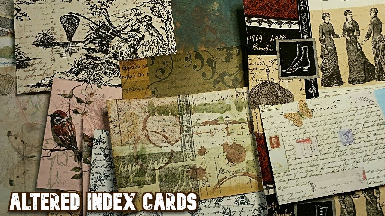 ALTERED INDEX CARDS - SEVERAL DIFFERENT WAYS TO MAKE BEAUTIFUL JUNK JOURNAL WRITING SPOTS/EPHEMERA