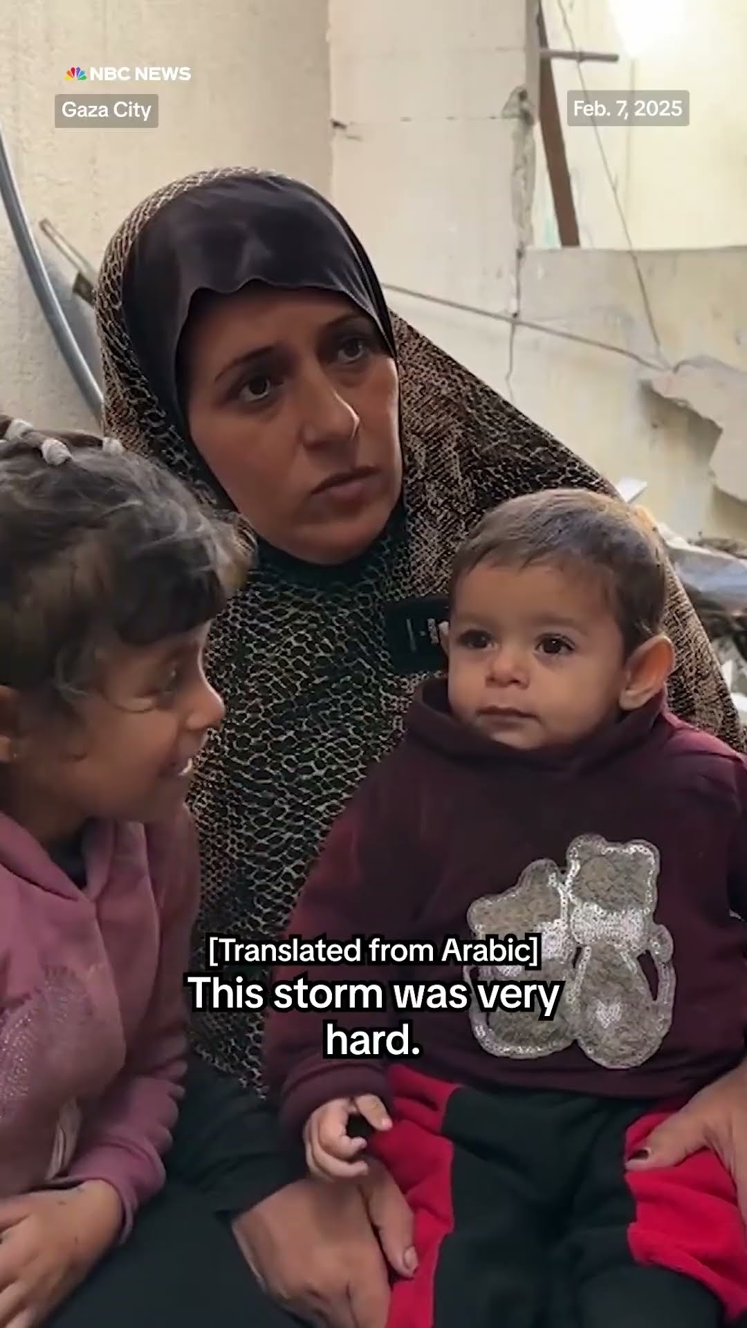 Islam Al-Qanou returns to her destroyed home in Gaza City