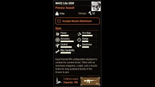 State of Decay 2 Assault Review M4X2 Lite SSW. 8 lbs. 5.56mm. 100 Round Capacity. 101 Round Live.
