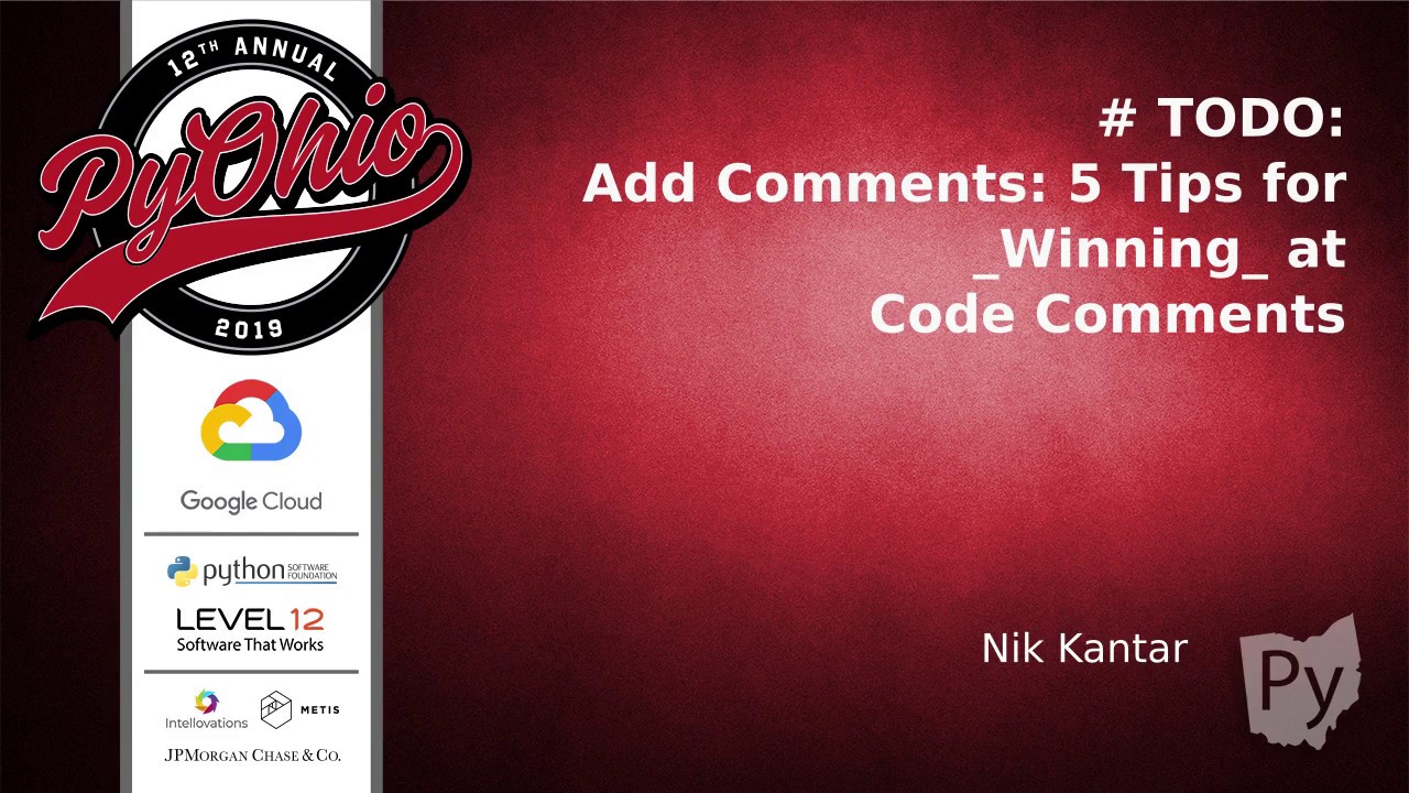 Image from # TODO: Add Comments: 5 Tips for _Winning_ at Code Comments