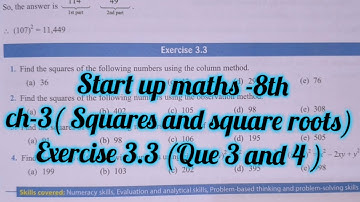 viva education  start up maths class 8 solutions chapter 3 ex 3.3| square by easy method & identity