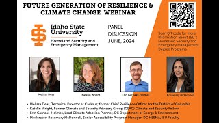 Idaho State University's HSEM Hosts Resilience and Climate Change Panel Recording 6-2024