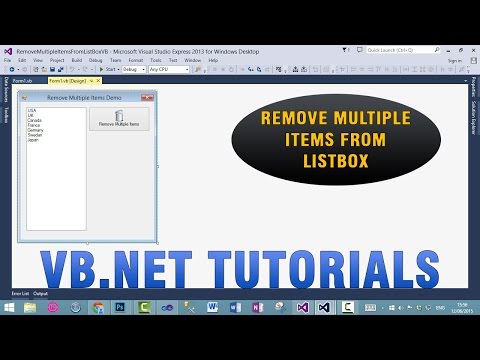 VB.NET Tutorials - How to remove multiple items from listbox