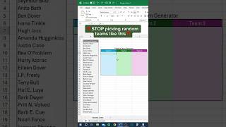 Famous Random Team Generator in Excel‼️ #excel #exceltips #exceltutorial Profile
