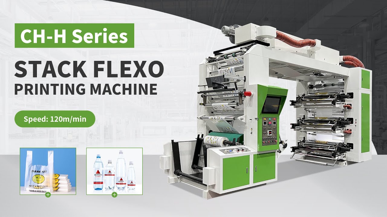 6 Colour Stack ChangHong Flexo Printing Machine Flexo Press For Plastic ...