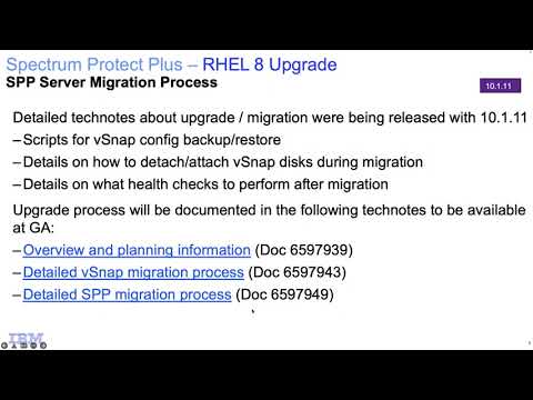 IBM Spectrum Protect Plus 10.1.11 Server Migration to RHEL 8 -  Demo