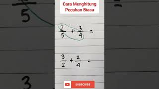 CARA CEPAT MENGHITUNG PECAHAN #shorts #matematika #pecahanbiasa