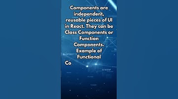 What are components in React | ReactJS 100 Interview Questions #shorts #reactjs #interview