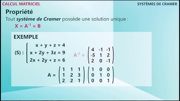 1.11 Calcul matriciel - Systèmes de Cramer