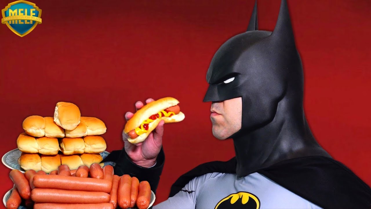 BATMAN EATS HOTDOGS!! ? | Real Life DC Superhero Movie - MELF - YouTube