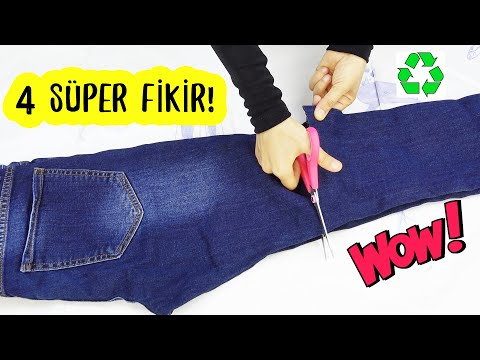 PANTOLONDAN İNANILMAZ GERİ DÖNÜŞÜM FİKİRLERİ (Pantolonların Dönüşümü) Recycling Of Jeans / DIY  Idea