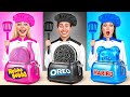 Color Desafío de Comida Rosa vs Negra vs Azul Alimento por Multi DO Challenge