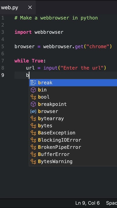 Make a web browser 🌐 in python 🐍 #shorts #python - YouTube