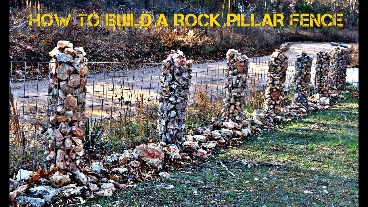 How To Build A Rock Pillar Fence - Youtube