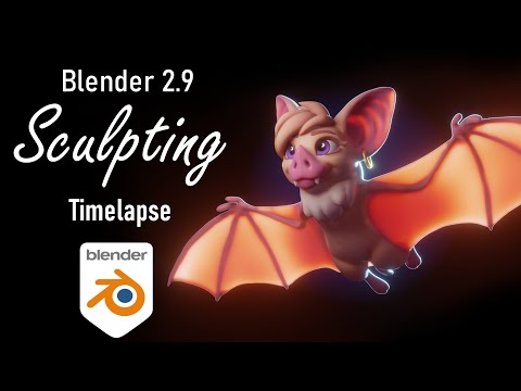 Bat Girl - Blender 2.9 Sculpting Timelapse + Workflow