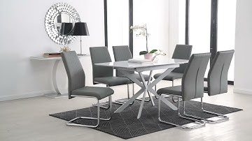Lira 6 Seat White Gloss Extending Dining Table from Furniturebox