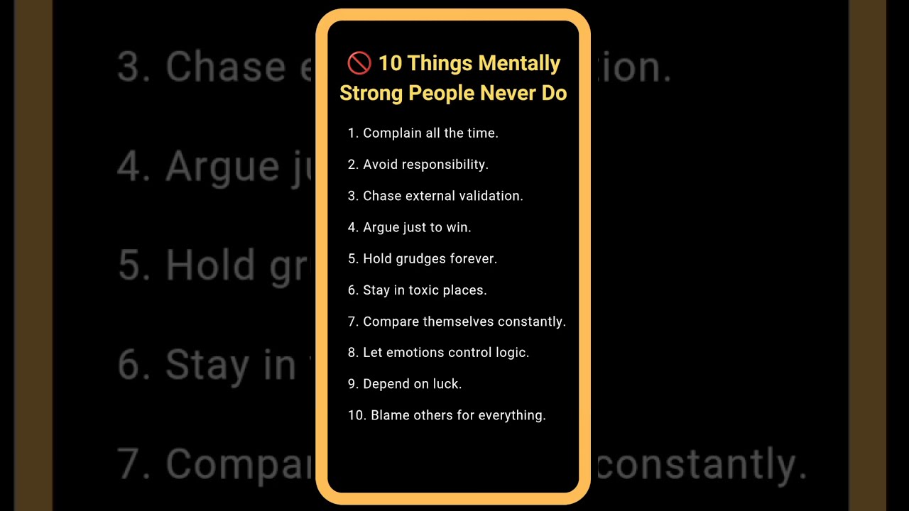 10 Things Strong Minds Never Waste Energy On Protect Your Mental Power 
