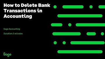 Sage Accounting - How to Delete Bank Transactions in Accounting (Canada)