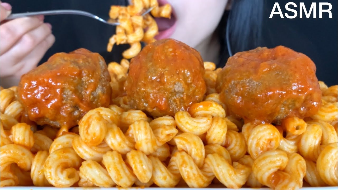 ASMR Serpentini Pasta + Meat Balls  | MUKBANG (Eating Sounds)