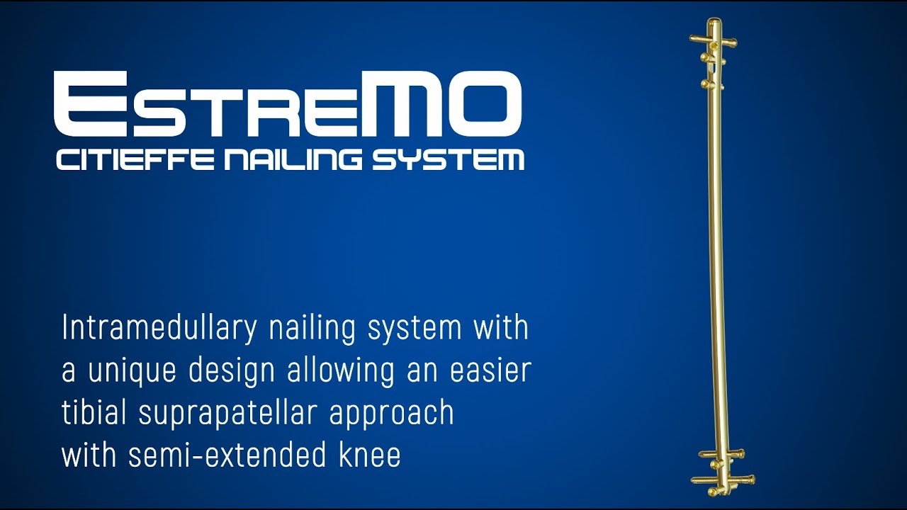 Estremo surgical animation   Suprapatellar approach (carbon targeting guide)
