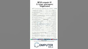 3rd page of mcqs computer 10 class past papers