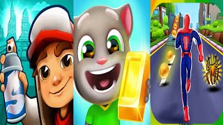 Subway Surfers Copenhagen 2021 VS Talking Tom Gold Run VS Subway Spider Hero Man Adventure Gameplay screenshot 5