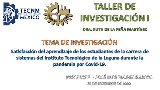 TEMA DE INVESTIGACIÓN | TALLER DE INVESTIGACIÓN I | ITL 2020