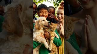 The Brave Cat Who Saved a Puppy 🐱❤️🐶 | Heartwarming Animal Story#AnimalStory #AnimalRescue #Shorts