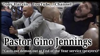 Pastor Gino Jennings casts out demon(s) at the End of the year service (Praying)