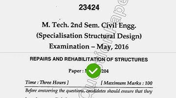 2016 Mdu MTech CE 2nd Sem Repair & Rehabilitation Structures Question Paper