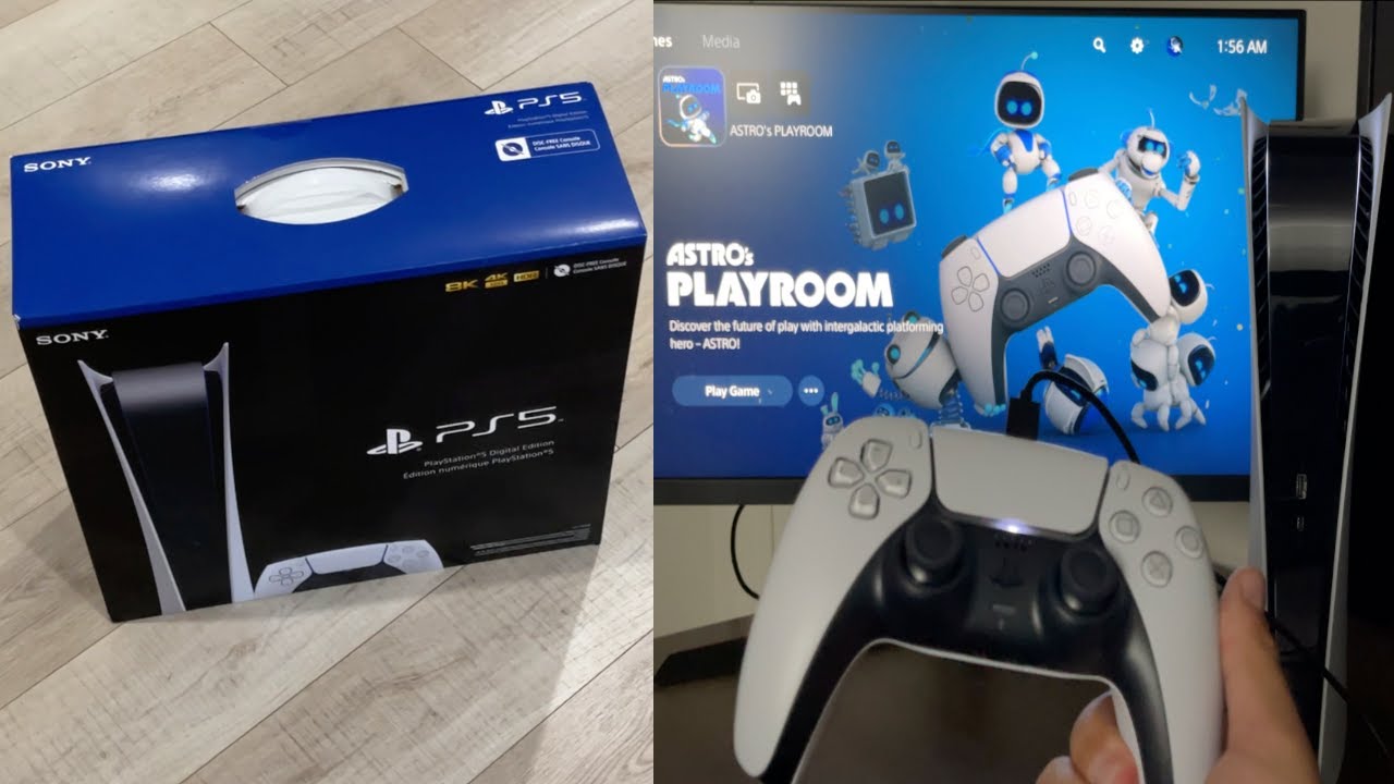 PS5 Digital Unboxing and Setting Up for The First Time 