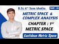 Euclidean Metric Space | B.Sc 6th Sem Maths | Metric Space & Complex Analysis | ChetanSir