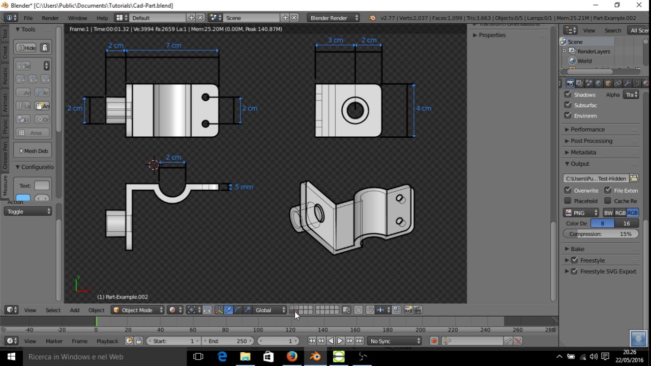 Blender How to make from 3D to Draft -