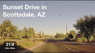 Sunset Drive Through Scottsdale | 21:9 Aspect Ratio, 60fps
