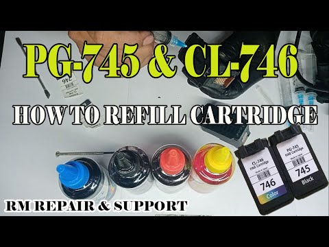 How to Refill Canon Cartridge l PG-745 Black & CL-746 Tri-Color