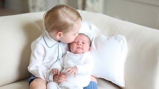 Prince George Holds and Kisses Princess Charlotte New Photos 2015