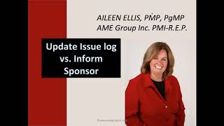PMP Exam When do we update (or not) the issue log with Aileen