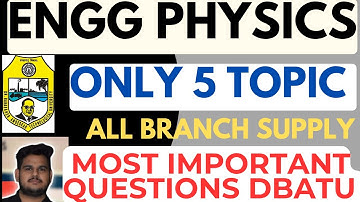 Engineering Physics Dbatu Most Important Questions Supplymentary Exam 2025 | DBATU Physics Questions