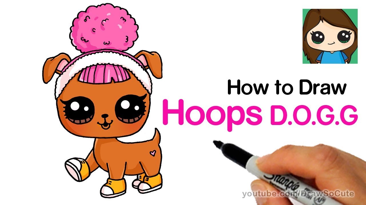 How To Draw Lol Surprise Pets Easy Hoops Dog Youtube